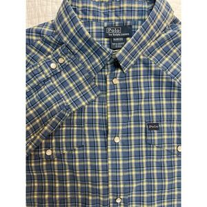 Polo Ralph Lauren Western Shirt Youth Boys 18-20 Pearl Snap Long Sleeve Plaid